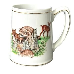 Vintage Southern Living woodland mug oversize 4.5” deer bunny fox raccoon